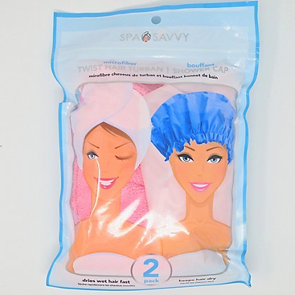 Shower Cap And Turban Combo - Each - Image 1