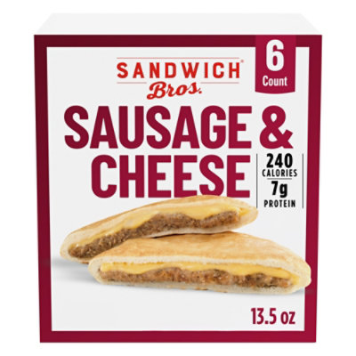 Sandwich Bros Sandwiches Flatbread Pocket Sausage & Cheese -6-13.5 Oz