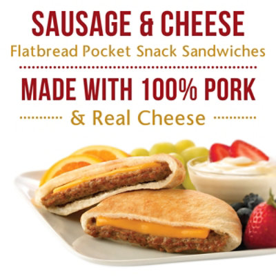 Sandwich Bros Sandwiches Flatbread Pocket Sausage & Cheese -6-13.5 Oz - Image 2