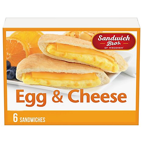 Sandwich Bros Sandwiches Flatbread Pocket Egg & Cheese 6 Count - 15 Oz