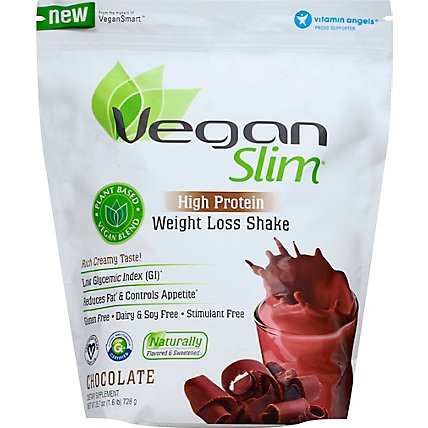 VeganSlim Weight Loss Shake High Protein Chocolate - 25.7 Oz - Image 2