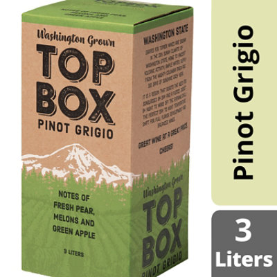 Top Box Pinot Grigio White Box Wine - 3 Liter