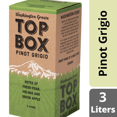 Top Box Pinot Grigio White Box Wine - 3 Liter - Image 1