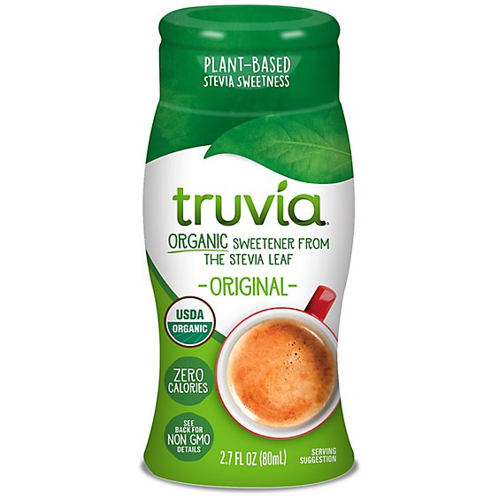 Truvia Organic Zero Calorie Liquid Stevia Original Flavor Sweetener Bottle - 2.7 Oz