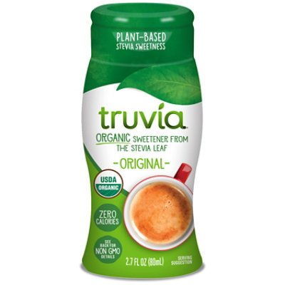 Truvia Organic Zero Calorie Liquid Stevia Original Flavor Sweetener Bottle - 2.7 Oz