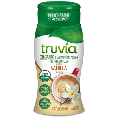 Truvia Organic Zero Calorie Liquid Stevia Vanilla Flavor Sweetener Bottle - 2.7 Fl. Oz.