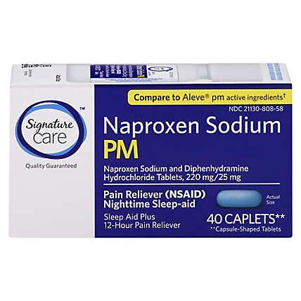 Signature Care Naproxen Sodium PM Caplets - 40 Count - Image 3