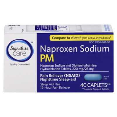 Signature Care Naproxen Sodium PM Caplets - 40 Count - Image 4