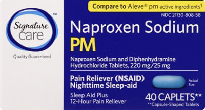 Signature Care Naproxen Sodium PM Caplets - 40 Count - Image 2