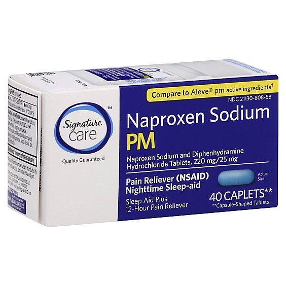 Signature Care Naproxen Sodium PM Caplets - 40 Count