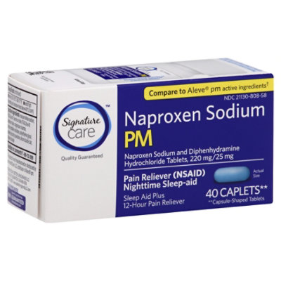 Signature Care Naproxen Sodium PM Caplets - 40 Count - Albertsons