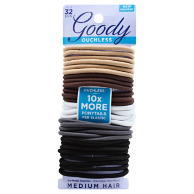 Goody Ouchless Elastics No Metal Medium Java Bean - 32 Count