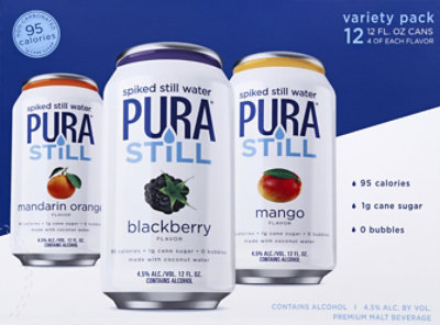 Pura Still Malt Beverage Premium Variety - 12-12 Fl. Oz. - Image 1