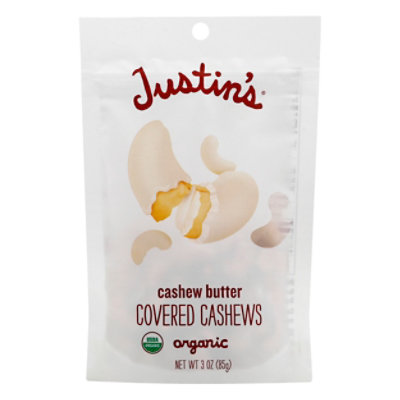 Justins Cashew Butter Covered Cashew Org - 3 Oz