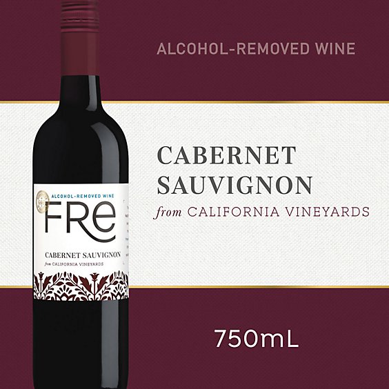 FRE Cabernet Wine Alcohol Removed Sauvignon Red Wine Bottle -  750 Ml
