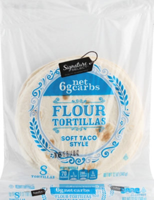 Signature SELECT Soft Taco Flour Tortillas 8 Count - 12 Oz - Image 2