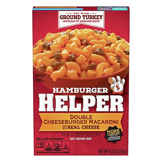 Hamburger Helper Pasta & Cheesy Sauce Mix Double Cheeseburger Macaroni - 6 Oz