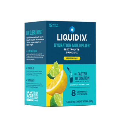 Liquid I.V. Hydration Multiplier Lemon Lime Electrolyte Powder Drink Mix - 15 Count - Image 3