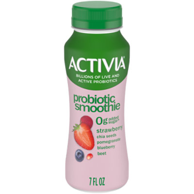 Activia Probiotic Smoothie Chia Seeds Strawberry Pomegranate Blueberry & Beet - 7 Fl. Oz.