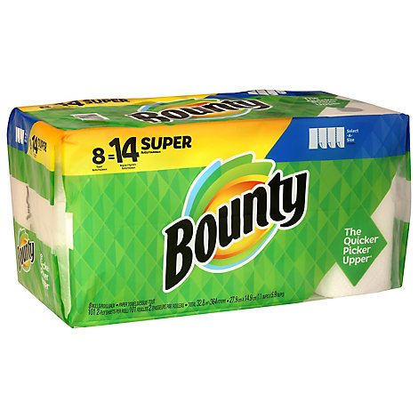 Bounty Paper Towels Select A Size Super Rolls White - 8 Roll