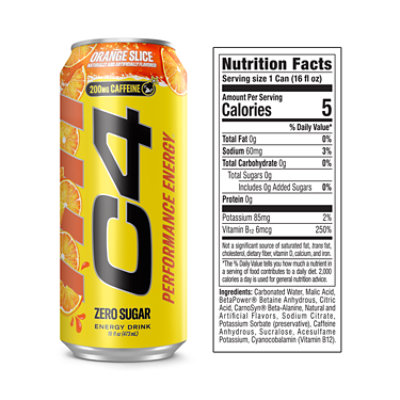 C4 Performance Energy Orange Slice - 16 Fl. Oz. - Image 3