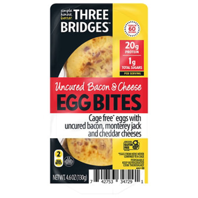 Three Bridges Uncured Bacon & Cheese Egg Bites