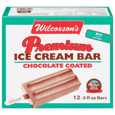 Wilcoxson's Chocolate Coated Mint Ice Cream Bar - 12 Count