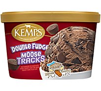 Kemps Double Fudge Moose Tracks Ice Cream - 48 Oz