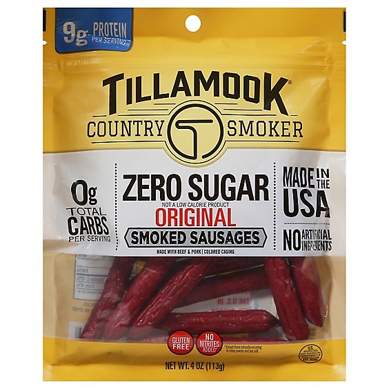 Tillamook Sausage Smoked Original Zero Sugar 12 Count - 4 Oz