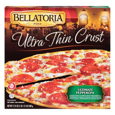 Bellatoria Pizza Ultra Thin Crust Ultimate Pepperoni Frozen - 17.31 Oz - Image 3