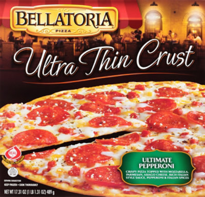 Bellatoria Pizza Ultra Thin Crust Ultimate Pepperoni Frozen - 17.31 Oz - Image 1