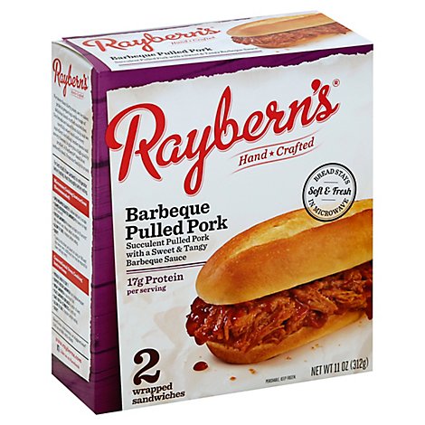 Rayberns Sandwiches Barbeque Pulled Pork 2 Count - 11 Oz