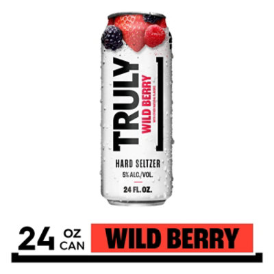 Truly Hard Seltzer Spiked & Sparkling Water Wild Berry 5% ABV Can - 24 Fl. Oz.