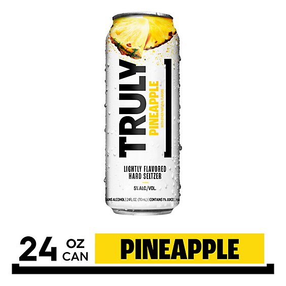 Truly Hard Seltzer Spiked & Sparkling Water Pineapple 5% ABV Can - 24 Fl. Oz.