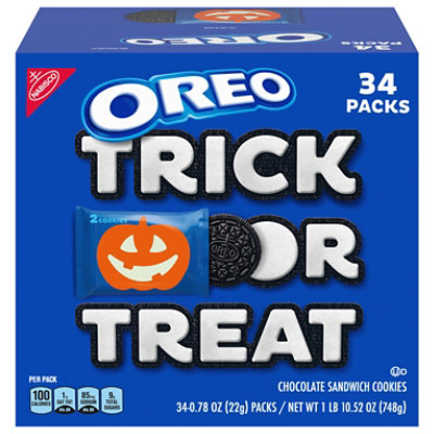 OREO Chocolate Sandwich Halloween Cookies Trick Or Treat Snack Packs - 34 Count
