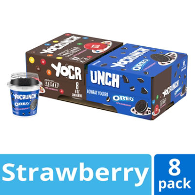 YoCrunch Yogurt Lowfat Strawberry With Oreo Cookies & Cream & M&Ms - 8-6 Oz