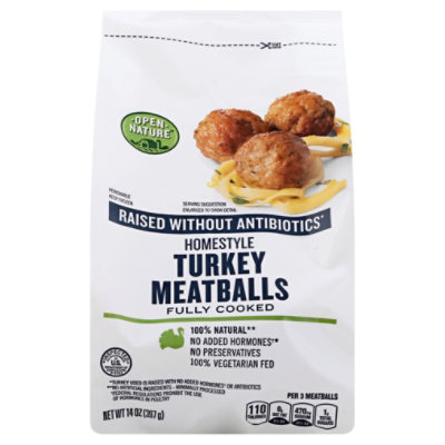 Open Nature Meatballs Turkey - 14 Oz