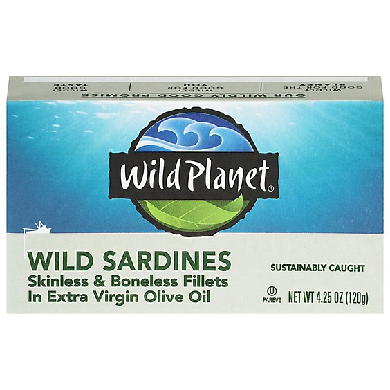 Wild Planet Sardines Bnls Skls Evoo - 4.25 Oz