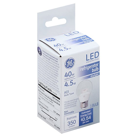 GE Light Bulb Refrigerator LED Daylight Non Dimmable 40 Watts A15 - Each -  ACME Markets