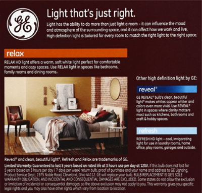 GE Light Bulbs Relax LED HD Light Soft White Dimmable 60 Watts A19 - 2 Count - Image 4