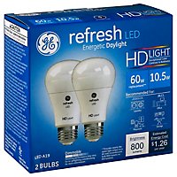 GE Light Bulbs Refresh LED HD Light Daylight Dimmable 60 Watts A19 - 2 Count - Image 1