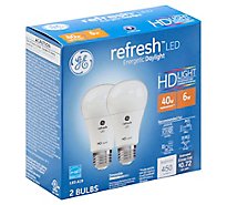 GE Light Bulbs Refresh LED HD Light Daylight Dimmable 40 Watts A19 - 2 Count