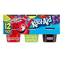Kool-Aid Strawberry Lemon Lime & Grape Ready to Eat Jello Cups Snack Variety Pack Cups - 12 Count