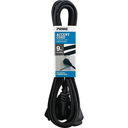 Prime Accent Cord Polarized 2 Prong Plug 9 Feet Midnight Black - Each - Image 2