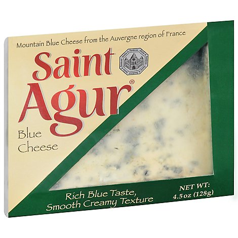 Saint Agur Wedge In Tray Blue Cheese - 4.5 Oz