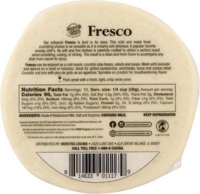 Nuestro Queso Talavera Fresco Cheese - 10 Oz - Image 2