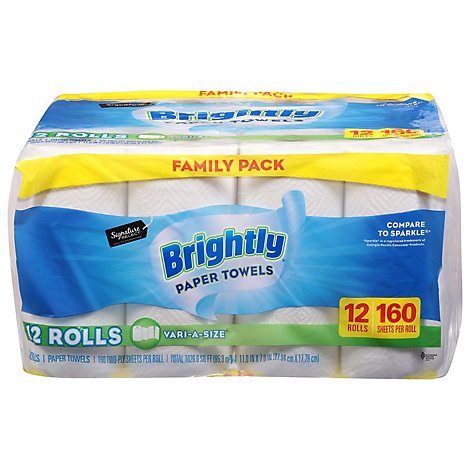 Signature Select Paper Towels Brightly Family Pack - 12 Roll