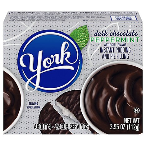 York Pudding & Pie Filling Instant Dark Chocolate Peppermint - 3.95 Oz