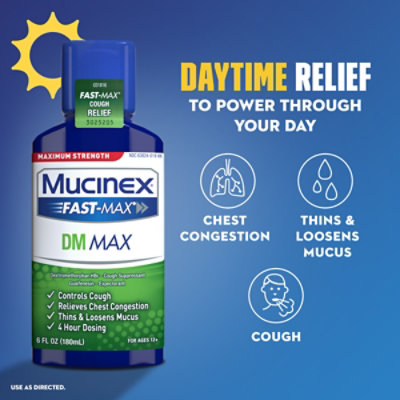 Mucinex Fast-Max DM Max and Nightshift Cold & Flu Medicine Liquid - 2-6 Fl. Oz. - Image 5