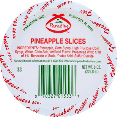 Paradise Holiday Fruit Sweetened Pineapple Slices - 8 Oz - Image 1